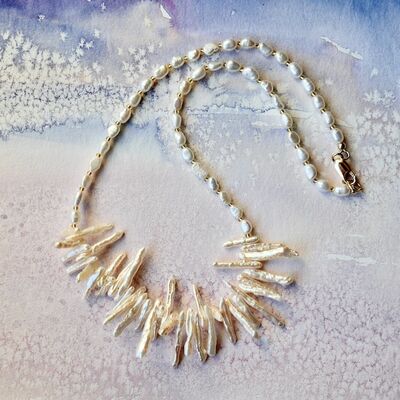 Stick & Rice Pearls with 14k Gold Filled Clasp £45