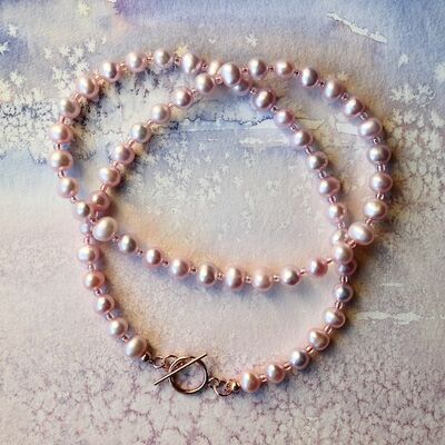 Round Pearls with Rose Gold Filled Toggle £42