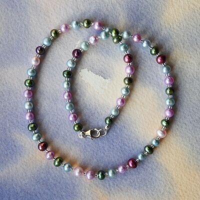 Round Pearls with Sterling Silver Clasp