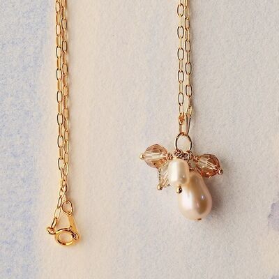 Pearl & Swarovski Dangles with 14k Gold Filled Chain £45
