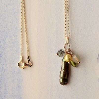 Pearl & Swarovski Dangles with Gold Vermeil Chain £45