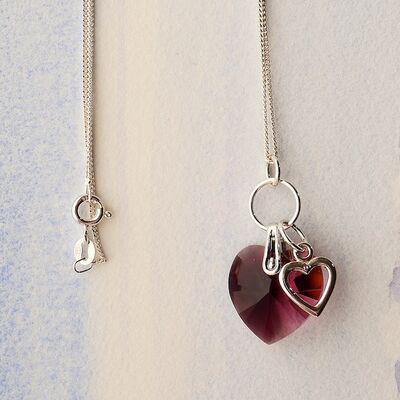14mm Swarovski Heart with Sterling Silver Chain & Charm £40