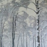 Birches in the Snow, 60x80cm, oil on canvas, £860
