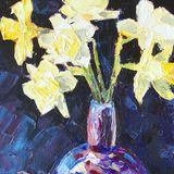 Daffodils, 23x23cm, oil on canvas, £310