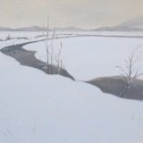 Deep Snow by the Feshie, 30x30cm, oil on canvas, £360