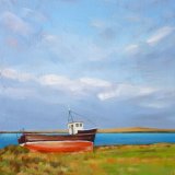 On Dry Land, Papa Westray, 25x25cm, oil on canvas, £320