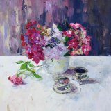 Silvers and Pinks, 40x40cm, oil on canvas, £675