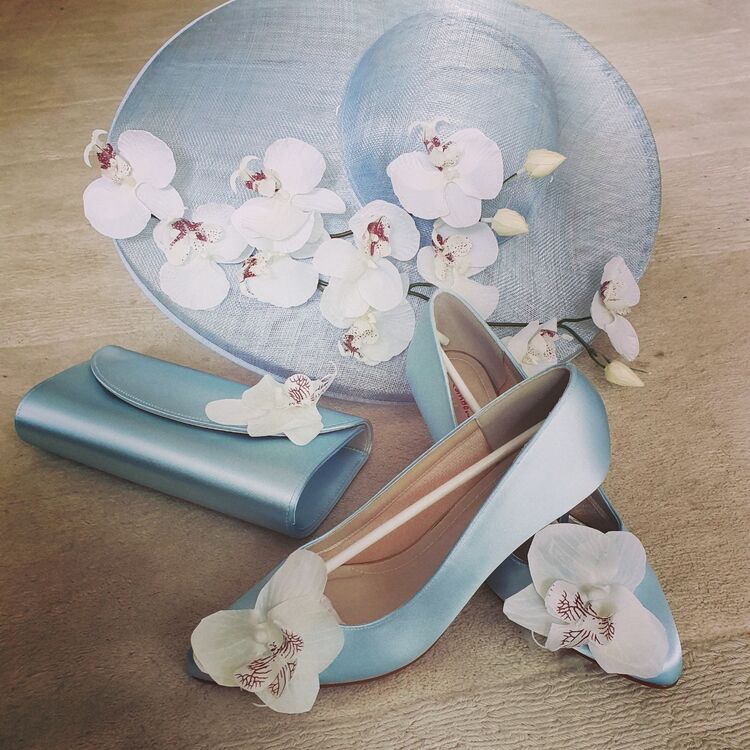 Amy money millinery with matching shoes and bags, all hand dyed for a perfect colour match