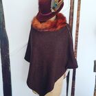 Luxury brown tweed cape
