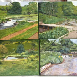 Four landscapes Commission acrylic