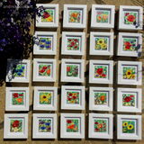 Dorset Wildflower mini paintings 23 mini Wildflower Originals by Dorset Artist Andrea Hook