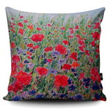 Poppies & Cornflowers Cushion Poppies and Cornflowers wildflower super soft cushion