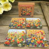 Set of Wildflower Coasters: Exclusively at Seasons Green Set of 4 Melamine Coasters