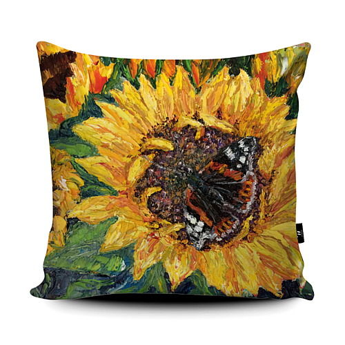 Sunflower Butterfly Super soft Cushion Red Admiral