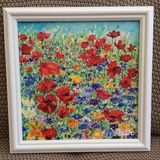Bee Happy - framed painting SOLD