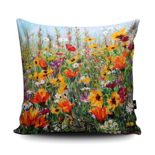 Jewel Border wildflower super soft cushion