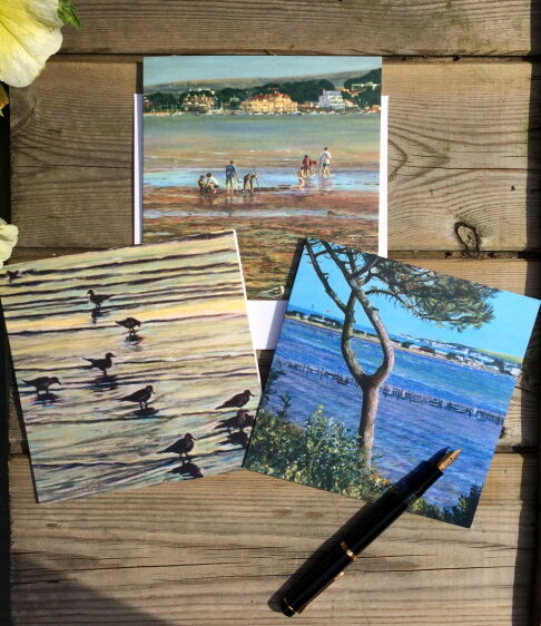 Set of 3 Coastal Blank Greeting Cards