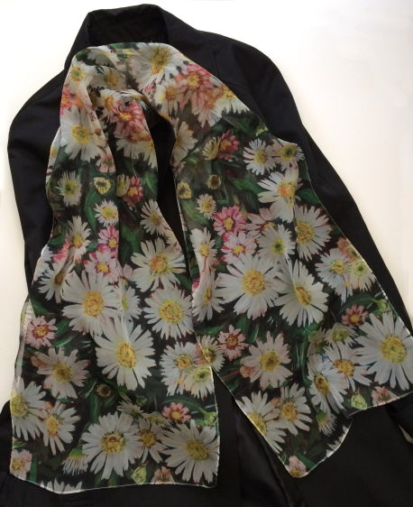 Daisy Paris Chiffon scarf by Andrea Hook from an original painting