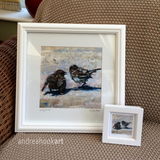 Chatty Bird Framed prints - large and mini