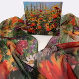 'Jewel Border' Paris Chiffon Scarf with matching card