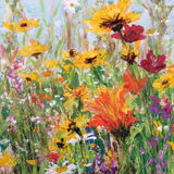 Jewel Border - detail An original painting of wildflowers by Dorset Artist Andrea Hook
