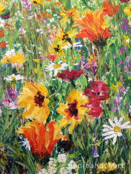 An original painting of Wildflowers by Dorset Artist Andrea Hook