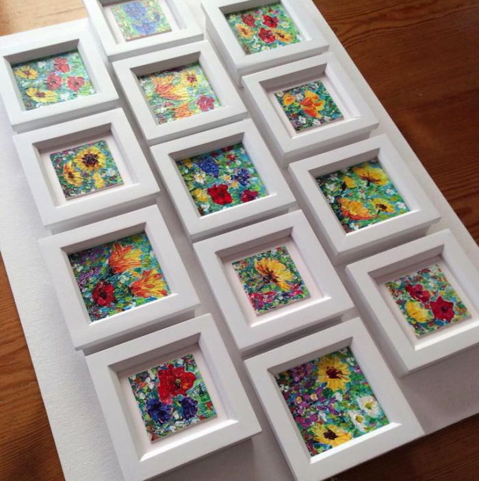Mini wildflower framed paintings