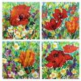 Four mini wildflower paintings Four mini original wildflower paintings by Dorset Artist Andrea Hook
