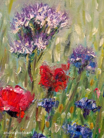 Wildflower painting in oils