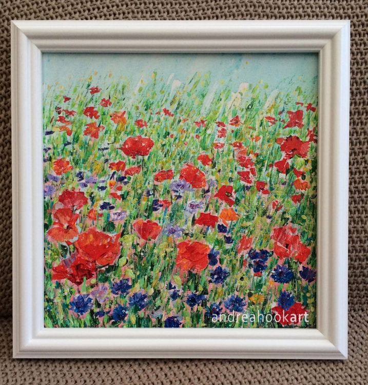 Poppies & Cornflowers - framed painting SOLD