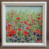 Poppies & Cornflowers - framed painting SOLD
