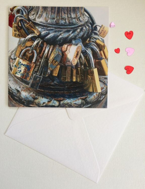 Etsy: 'Precious Metal' Valentine Card of Love Locks, Florence, Italy