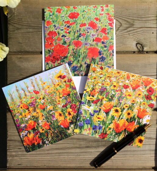 Set of 3 Wildflower Blank Greeting Cards