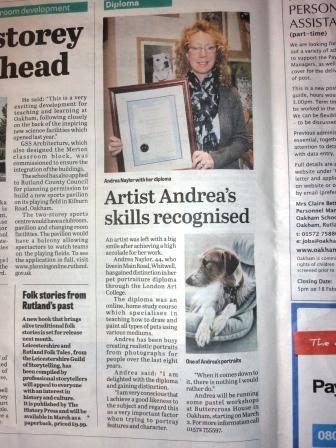 Article in the Stamford Mercury, Rutland Times and the Rutland Mercury 08/02/2013