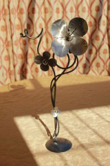 Handmade silver flower clock