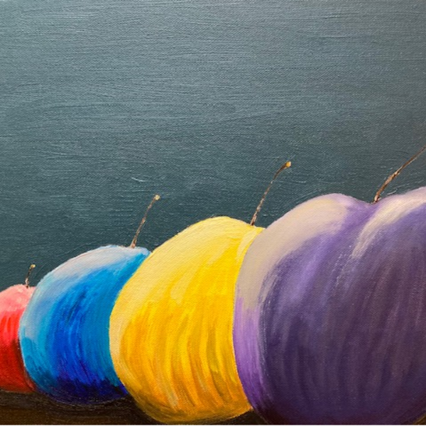 Four Apples. Oil on canvas. 279 x 356mm £80.00