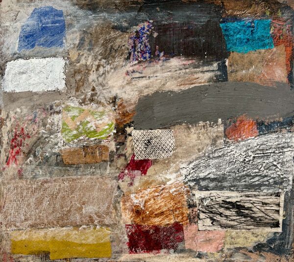 'Beach Tar On My Feet' 2024 (mixed media on paper)