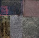 'Down the Alley Way' (mixed media on board) 2019 60cm x 60cm