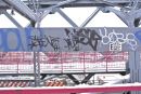 Graffiti and Flyer, Williamsburg Bridge