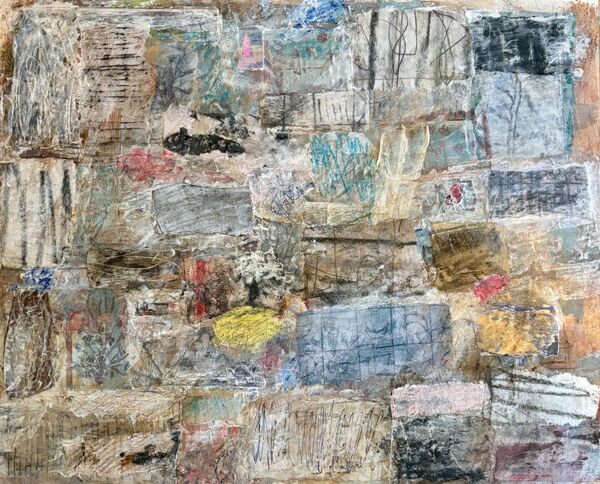 'Lonesome Blues Collide' 2024 (mixed media on paper)