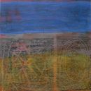 'On the Beach 1' (mixed media on paper) 2020 20cm x 20cm