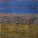 'On the Beach 2' (mixed media on paper) 2020 20cm x 20cm
