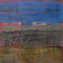 'On the Beach 4' (mixed media on paper) 2020 20cm x 20cm