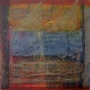 'Out on the Ocean 2' (mixed media on paper) 2020 20cm x 20cm