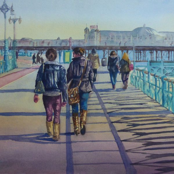 Strolling on Brighton promenade