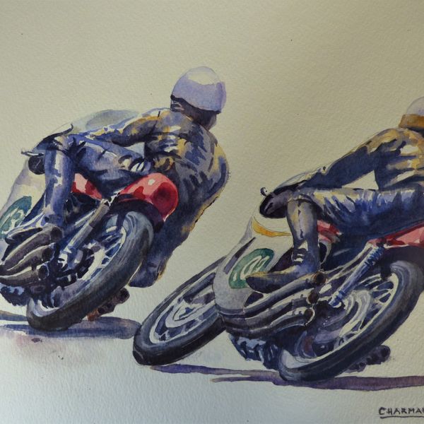 Hailwood Gives Chase on the Honda