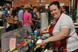 A warm welcoming smile for visitors to the Kington Summer Food and Drink Festival,