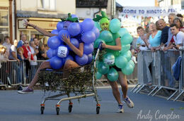 Fancy dress entrants head for the finish line