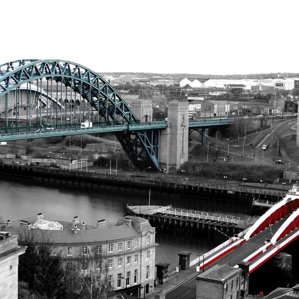 Newcastle Tyne Bridge And Swing Bridge Colour Splash