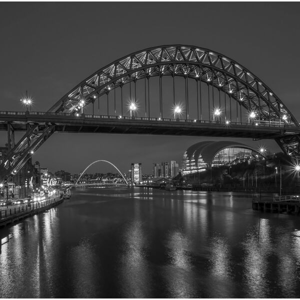 Newcastle Tyne Bridge At Night